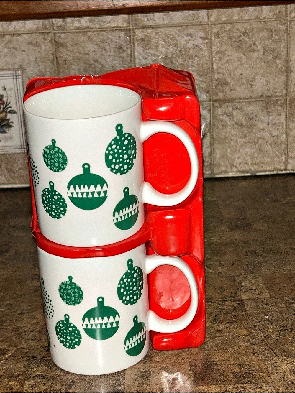 Starbucks Green Ornament Christmas Mug Set of 2